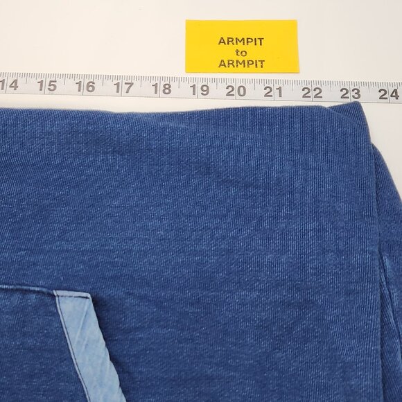 Lucky Brand Indigo Hoodley Mens Large L Blue Hoodie Pullover Chambray Shirt GG12 - Picture 6 of 7
